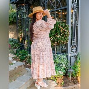 Ivy City Madeline Pink Floral Smocked Dress - Size 3X